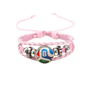 Pulseras con Patrón de la Bandera Nacional de Fútbol para la Copa Mundial de Fútbol 2026, Pulsera de Cuero Tejida para Fanáticos del Fútbol Unisex - Product Image 3