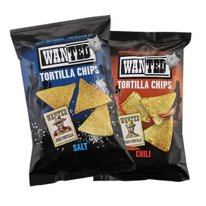 Tortilla Chips Packaging Customization Heat Sealable Aluminum Foil Plastic Pouch Bag For Whole Grain Tortilla Chips Crisps