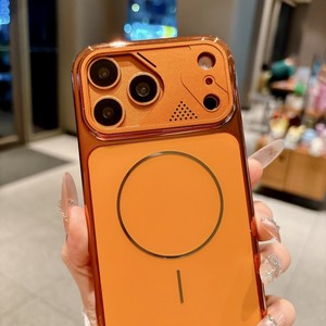 High quality Magnetic Electroplate Mobile phone <b>case</b> for iPhone 17 16 15 14 pro max Shockproof AI button Soft TPU PC cover back - Product Image 4