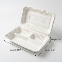Boîte alimentaire compostable en fibre de canne à sucre écologique, anti-fuite, pour livraison de restaurant