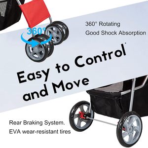 Carrito Plegable Resistente Pawise <span class=keywords><strong>para</strong></span> Mascotas, con 3/4 Ruedas, Cómodo y Suave, <span class=keywords><strong>para</strong></span> <span class=keywords><strong>Perros</strong></span> y Gatos - Product Image 4