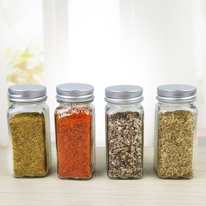 Chất lượng cao 90ml Mini Màu vuông tròn thủy tinh gia vị Jar với vít cap và hot đóng dấu kim loại lưới Nắp - Product Image 2