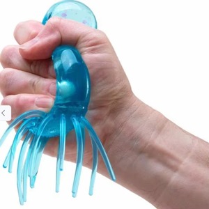 Juguete Sensorial de Silicona Elástica con Forma de Medusa, Relleno de Polvo Brillante, para Niños de 5 a 7 Años, Divertido y Aprietable - Product Image 1