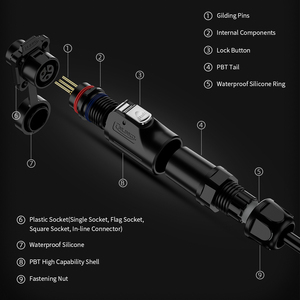 Cnlinko LP12 2 3 5 6 <span class=keywords><strong>8</strong></span> Pin IP68 nối chống thấm nước Nam Nữ cắm ổ cắm cho Led điện kết nối điện - Product Image 6