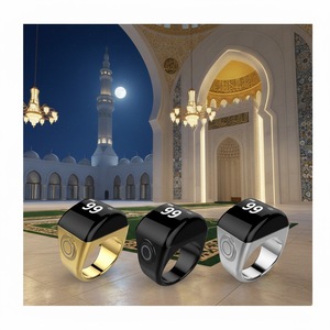 Equantu QB702 Smart Zikr Ring, contador con sincronización de aplicación, recordatorio de vibración para los 5 tiempos de oración, pantalla OLED con estuche de carga, Anillo Itasbeeh - Product Image 3