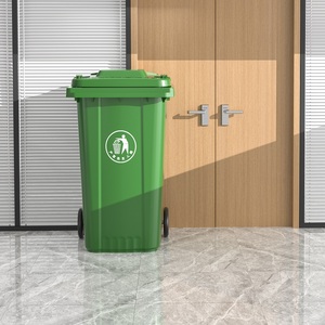 <span class=keywords><strong>Poubelle</strong></span> industrielle extérieure 100L en plastique avec roues pour déchets, compost et recyclage, grande capacité, pour objets tranchants - Product Image 2