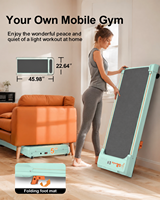 Tapis de marche pliable électrique SHULI pour la maison et le bureau, mini appareil d'exercice sous le bureau avec écran LED