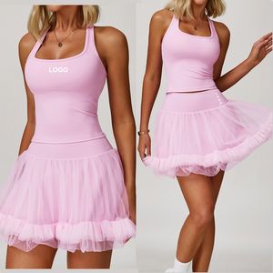 Benutzer definierte Logo Training Wear Damen Weste und Culottes Zweiteiliger Sporta nzug Tennis Golf Shorts Rock Sets für Frauen - Product Image 4