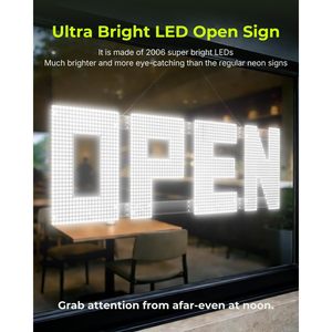 Letrero LED Abierto de 50x17 Pulgadas Súper Brillante Regulable con Control Remoto y Aplicación para Tiendas Minoristas - Product Image 4
