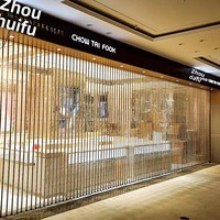 Fabricants vente en gros obturateur électrique en cristal porte intérieure grand centre commercial volet roulant transparent en acier inoxydable