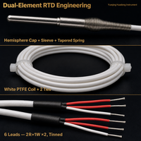 HUADONG Dual Element Sheathed RTD Sensor 5~8mm, Direct Lead & Buffer Spring, Pt100/Cu50/Cu100 for Special Purpose Equipment