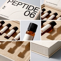 Boîte rigide en carton blanc personnalisée pour flacons de peptides, 6 flacons, en pâte moulée, impression offset, pelliculage mat, soins personnels