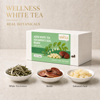Thé Blanc Vieilli de Qualité Supérieure, Direct Usine, Faible MOQ, avec Guimauve et Reishi, 30 Sachets, Thé Bien-être Naturel pour Consommation Quotidienne, OEM Marque Privée