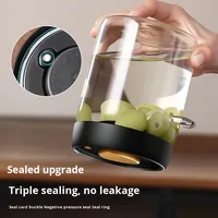 Pot à thé et à café domestique de 1200ml étanche à l'humidité et scellé sous vide avec cuillère en bois pot de stockage des aliments en verre pour la cuisine
