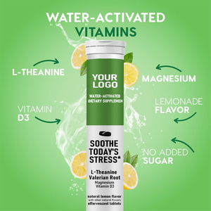 Comprimés effervescents OEM L-Théanine et Racine de Valériane pour adultes : Apaise le stress, améliore la qualité du sommeil, combat la fatigue - Product Image 3