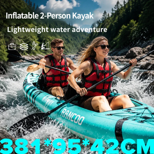 Kayak gonflable <span class=keywords><strong>pour</strong></span> deux personnes, bateau de pêche gonflable, bateau pneumatique à rames, bateau d'assaut, canoë - Product Image 1