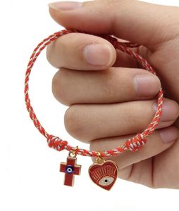 LC20260199 Braccialetto Intrecciato Regolabile con Cordino di <span class=keywords><strong>Preghiera</strong></span>, Occhio di Allah e Croce di Gesù per Uomo e Donna - Product Image 2