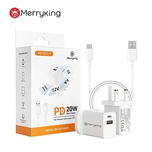Adaptor daya 20W PD <span class=keywords><strong>USB</strong></span> <span class=keywords><strong>C</strong></span>, pengisi daya super blok pengisi daya Tipe <span class=keywords><strong>C</strong></span> dengan kabel - Product Image 1