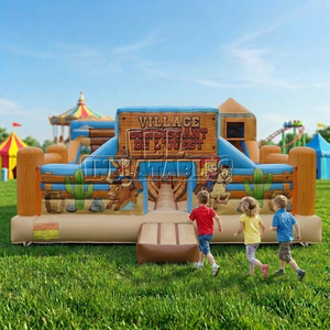 Structure gonflable commerciale Cowboy du Far West pour tout-petits, combo parcours d'obstacles et château gonflable, équipement de terrain de jeu pour <span class=keywords><strong>location</strong></span> événementielle - Product Image 1