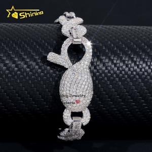 Venta caliente 925 Joyería de diamantes de laboratorio de plata Iced Out Custom VVS Moissnaite Hip Hop joyería 15MM <span class=keywords><strong>Inifity</strong></span> Link pulsera cubana hombres - Product Image 2