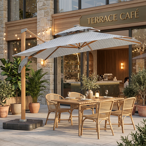 <span class=keywords><strong>Parasol</strong></span> Cantilever Solaire LED d'Extérieur Meiqi, Grand <span class=keywords><strong>Parasol</strong></span> de Jardin <span class=keywords><strong>pour</strong></span> Villa, <span class=keywords><strong>Terrasse</strong></span>, Resort, Balcon - Product Image 1