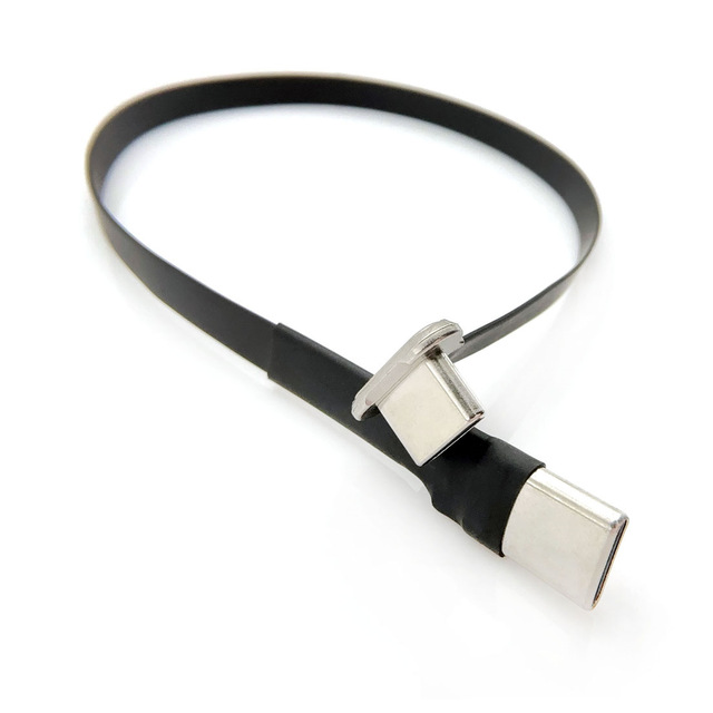 Type-C to Type-C Male to Female Flat FPC Flexible Cable Pure Copper 10cm 30cm PD Fast Charging for 3C Digital Devices Zinc Alloy