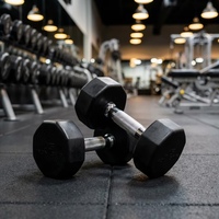 Haltères hexagonaux en caoutchouc personnalisés, poids de gym durables, poids libres pour la remise en forme à domicile