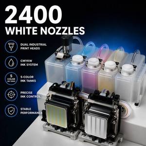 Impresora DTG de Alta Velocidad 400x500mm A4 <span class=keywords><strong>64s</strong></span> 900x1800dpi CMYKW Doble Cabezal 2400 Boquillas Blancas para Impresión de Camisetas - Product Image 2
