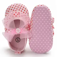 Yiwu Yiyuan Garment children casual shoes with polka dots boutique little girl shoes wholesale baby non-slip moccasins 6 - 12 m