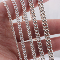 Chaîne en argent sterling 925 en vrac, chaîne à maillons torsadés croisés de 3 à 6 mm pour la fabrication de bracelets, colliers, bijoux, accessoires et fournitures