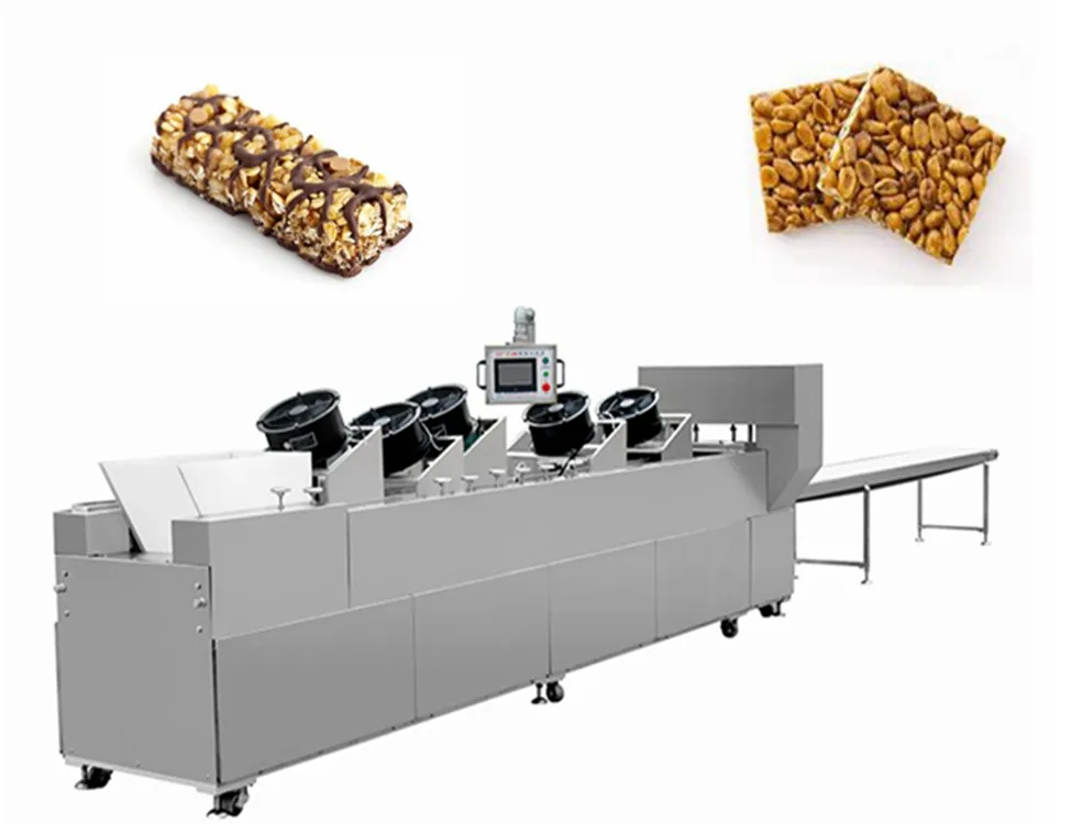 Full automatic peanut nougat production line / sesame candy bar making machine