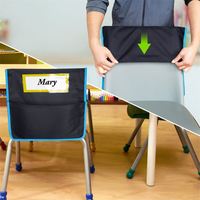 Pochettes pour chaises de classe, lot de 1, organisateur de dossier de chaise, rangement pour étudiants avec fente pour étiquette