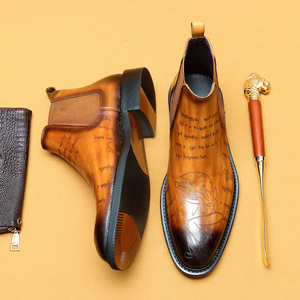 Botas de Tobillo para Hombre, de Cuero Genuino, Zapatos Formales para Bodas, Fiestas, Oficina, Uso Casual de Negocios - Product Image 3