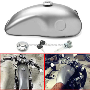 <span class=keywords><strong>ราคา</strong></span>ดีสีดำสแตนเลสเหล็ก 10L 2.6 แกลลอน CB400 XJR400 Cafe RACER รถจักรยานยนต์ถังน้ำมันเชื้อเพลิงถังสำหรับ MOJAVE <span class=keywords><strong>750</strong></span> - Product Image 6