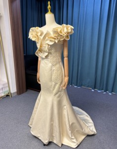 Vestidos de Novia de Diseñador a Precio de Fábrica, Vestidos de Novia con Cuello en V, Perlas, Volantes, Elegantes - Product Image 5