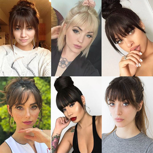 Frange in <span class=keywords><strong>Capelli</strong></span> <span class=keywords><strong>Veri</strong></span> Umani Neri e Castani con Clip, Sistema di Sostituzione <span class=keywords><strong>Capelli</strong></span> per Donne, Frange Naturali al 100% per Extension <span class=keywords><strong>Capelli</strong></span> Femminili - Product Image 4