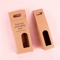 Caja de Papel Kraft con Logotipo Impreso a Bajo Precio al por Mayor, Caja de Envío Corrugada Reciclable para Vino y Cerveza, Caja de Regalo para 3 Botellas de Vino