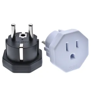 Adaptateur secteur de voyage allemagne France, chargeur adaptateur de prise pour US vers Europe EU allemand français russie islande corée (Type E/F)