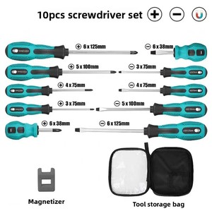 8-piece <b>Screwdriver</b> Tool <b>Set</b> Multifunctional Manual Complete Magnetic Flathead Bits Ten-piece <b>Screwdriver</b> <b>Set</b> - Product Image 2