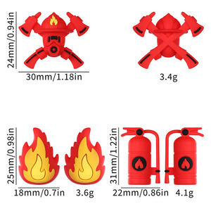 3D Cartoon Bulk Fire Extinguisher Silicone Focal <strong>Beads</strong> for Beaded Pen <strong>Keychain</strong> Rings Necklace Making - Product Image 2