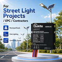 Contrôleur solaire MPPT Boost 24200 24V 200W 20A de Sukite pour éclairage public à énergie solaire avec capteur pour projet d'éclairage de rue