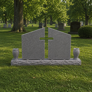 Stèle funéraire moderne en granit au design minimaliste pour cimetière - Product Image 6