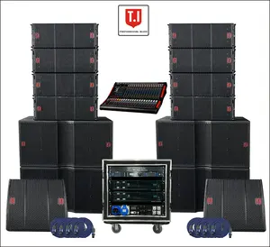 T.I Pro Audio Professional Box Outdoor Speaker Dual 10-Inch Two-Way Large Sound System DJ PA Concert Passive Linear Array