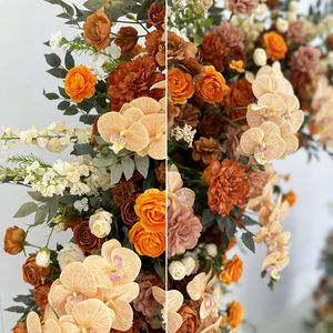 Modern Orange White Silk Faux Wedding Arch for Wedding Mother's Day Christmas Floral <b>Decor</b> - Product Image 4