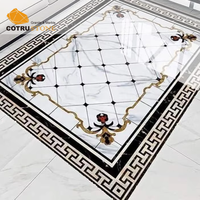Mosaïques d'hôtel de luxe modernes personnalisées, marbre poli incrusté, médaillon en marbre, carrelage en marbre pour sol avec jet d'eau, design unique