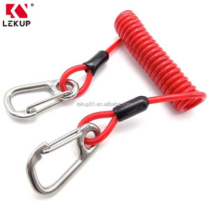 Cordon de sécurité anti-perte en spirale, porte-clés rétractable <span class=keywords><strong>avec</strong></span> boucle de sécurité, laisse en spirale de 5,0 mm, cordon pour outils <span class=keywords><strong>avec</strong></span> <span class=keywords><strong>mousqueton</strong></span> - Product Image 4