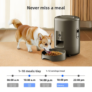 Elecpet 2L Automático <span class=keywords><strong>Pet</strong></span> Cat Alimentador Inteligente Slow Dog Alimentador Botão Temporizador de Grande Capacidade Cat Food Auto Dispenser Dry Food <span class=keywords><strong>Bowl</strong></span> - Product Image 5