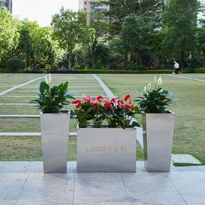 Прямоугольный квадратный большой вертикальный металлический из нержавеющей стали из стекловолокна - Product Image 5