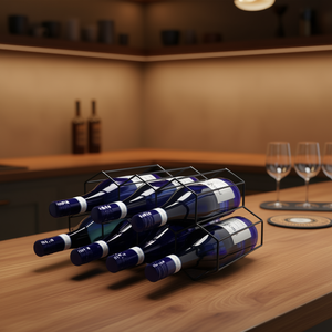 Porte-bouteilles en métal, support pour 6 bouteilles, empilable, pour la cuisine, le bar, l'exposition - Product Image 3