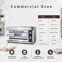 Oven Dek Listrik Komersial Tugas Berat HGB-20D Peralatan Roti Industri Baja Tahan Karat Termostat yang Dapat Disesuaikan untuk Roti